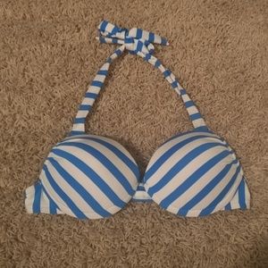Stripes push up bikini top
